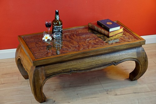 Solid wood opium coffee - wood, table