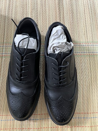 Men black leather brogue - leather,