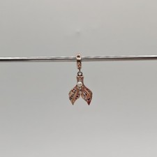Genuine GNOCE 18K Rose Gold Mermaid Tail Pearl Pink Silver Dangle Charm EAC012