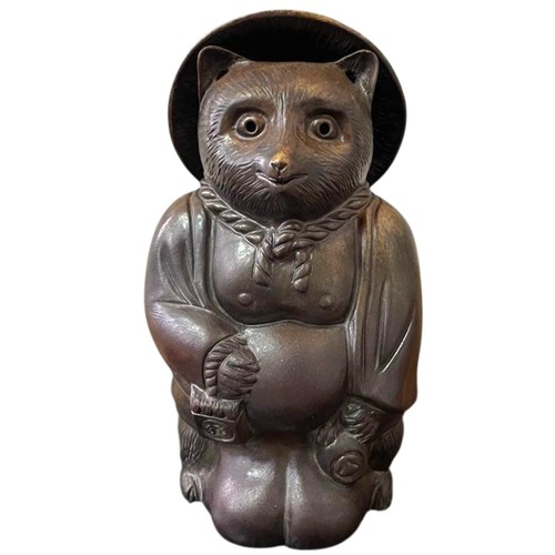 Raccoon dog bizen pottery - raccoon,
