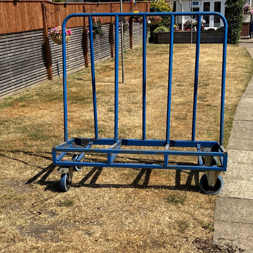 Blue steel platform trolley - blue,