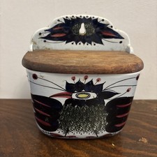 Royal Copenhagen crazy Bird Salt Box With Wooden Lid. No 132/261. 