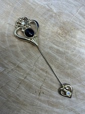 Vintage 80’s Avon Gold Tone. Heart Stick Pin Brooch Lapel 3.5 “ love