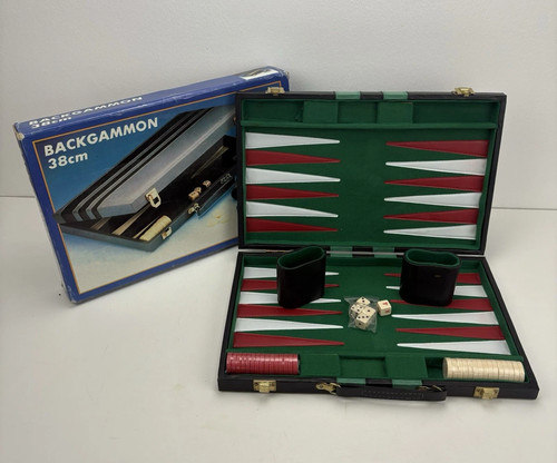 Backgammon set faux leather - in,