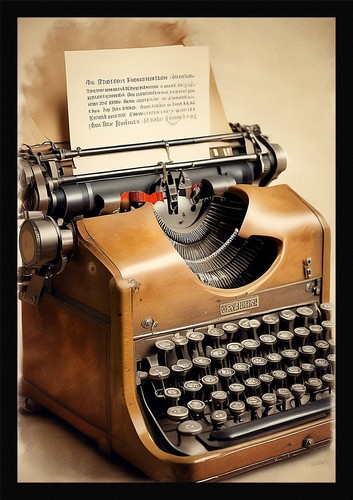 Soft vintage typewriter framed - vintage,