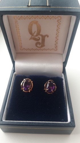 Vintage 9ct gold oval amethyst - 9ct,