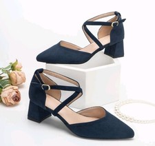 Womens Block Heel Ankle Strap