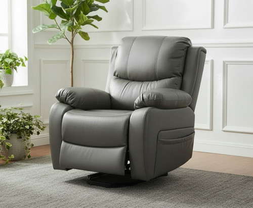 Positano grey leather rise and - leather,