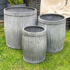 Set Of 3 Galvanised Tub