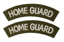 Pair Home Guard Shoulder titles - worn in Dads Army - Re-enactors Badge / Flash