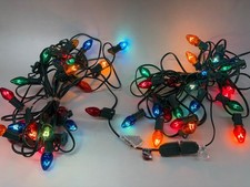 VTG C7 Christmas Lights Set of 2 50 lights Twinkle Green cord