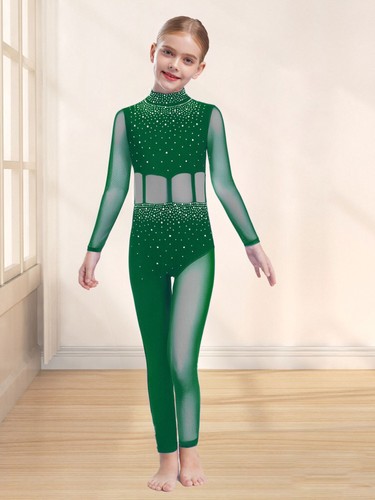 Girls mesh gymnastics dance - gymnastics,