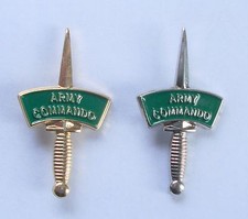 ARMY COMMANDO DAGGER LAPEL PIN OR WALKING STICK MOUNT - GOLD OR SILVER METAL