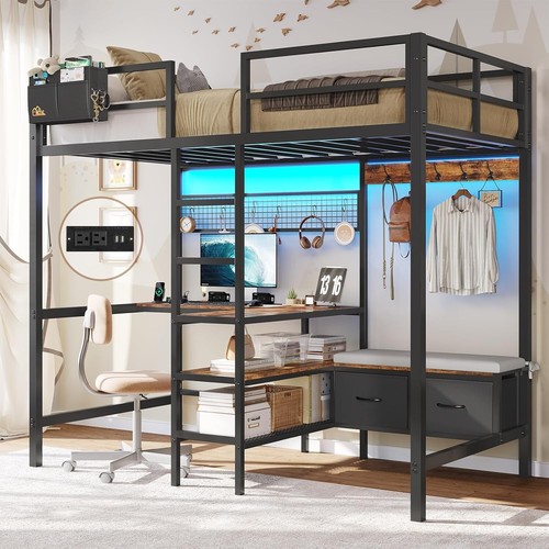 Twin loft bed - twin, l-shaped