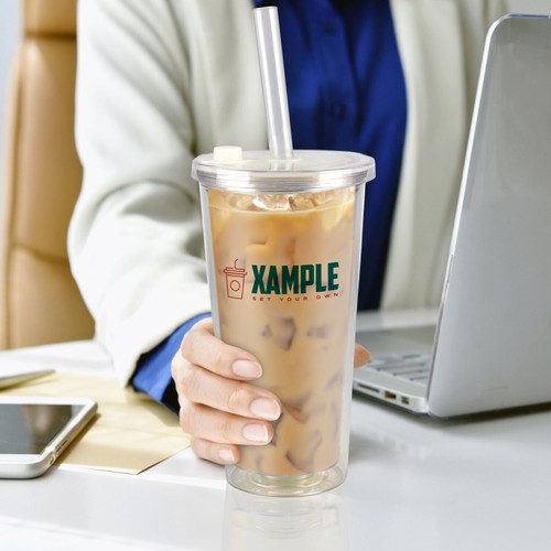 24oz reusable clear bubble - reusable,