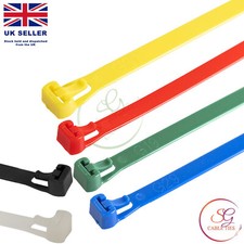 Releasable /Reusable Cable Ties 7.6mm Black Natural Coloured Nylon Zip Tie Wraps