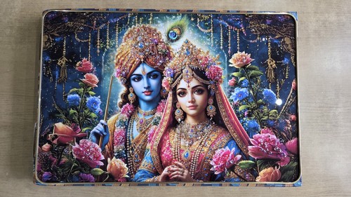 Radha krishna wall painting - wall,