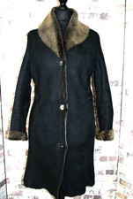Black Brown REAL Shearling Sheepskin Coat Next Premium 10 BNWOT