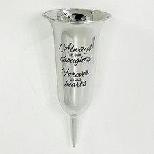 Factory Second Silver Mirrored Mirror Forever in Our Hearts Fluted Spiked Memori