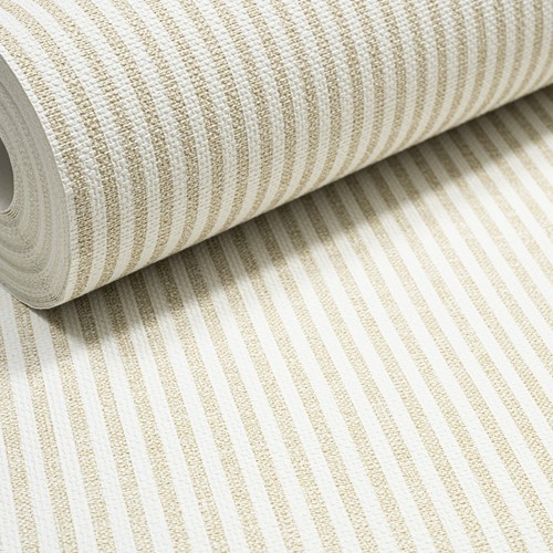Brown white stripe - white, wallpaper