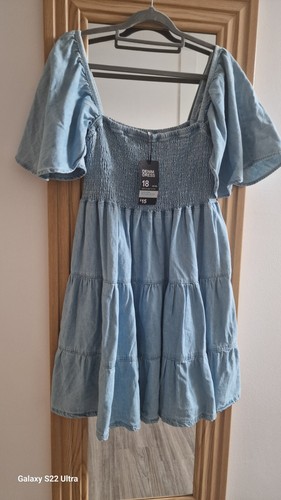 Light blue denim smock - light,