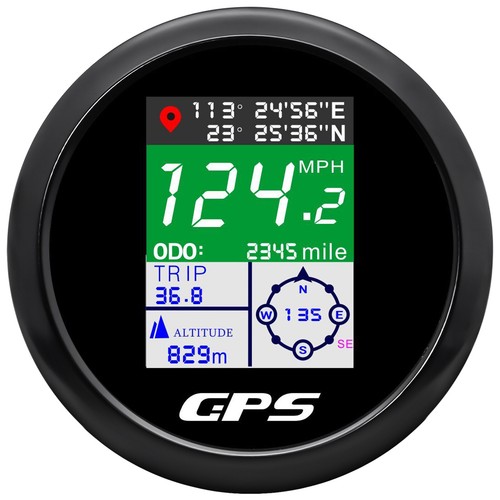 85mm black gps speedometer - 85mm,