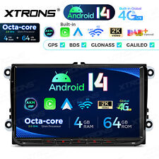 XTRONS 9" Android 14 Car Head Unit Stereo Sat Nav 4G GPS DAB for VW Golf MK5 MK6