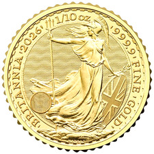 Gold Britannia 2026 - 1/10 tenth Oz .999 Fine Brand New Investment Bullion Coin