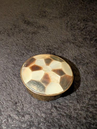 Pill box brass with - ~, mother