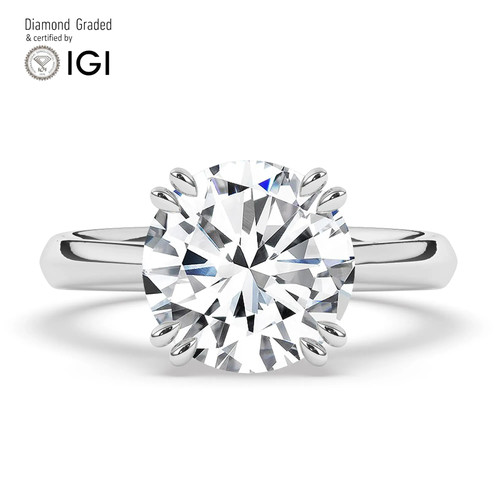 Round diamond engagement ring - round,