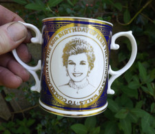 1991 30th Birthday Diana Princess of Wales Caverswall China Gilded Loving Cup
