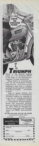 1961 triumph motorcycle - 1961,