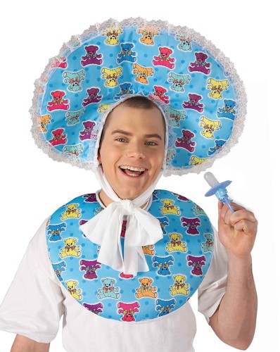 Deluxe blue baby bib bonnet - deluxe,