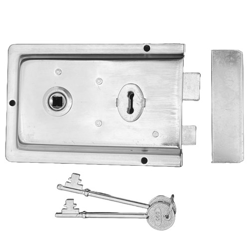 Chrome fluted rim lock door - fluted,