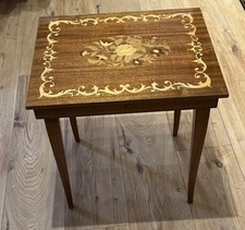 Sorrento Marquetry Musical Occasional/Work Table. Italian. Made In Italy