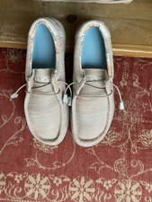 Mens Dudes Fabric Size 10 Beige Multi