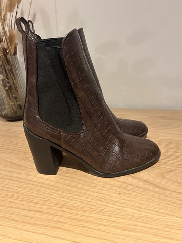 Brown croc effect chelsea - brown,
