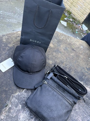 Gucci nylon messenger bag - gg,