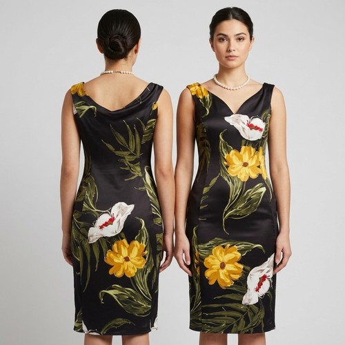 Quiz black multi floral