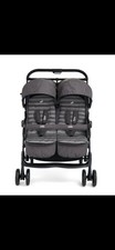 Joie Aire Twin Stroller - Dark Pewter with Raincover and Footmuffs