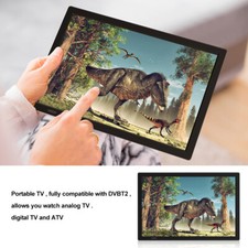 15.4" Portable 1080P Ultra-HD TV Freeview HDMI Digital Television Player UK Plug
