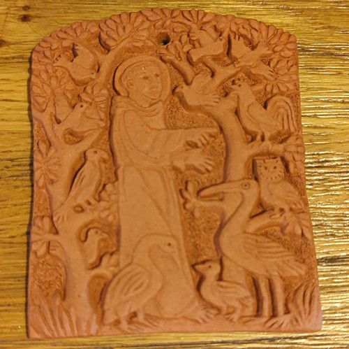 Terracotta religious saint - terracotta,