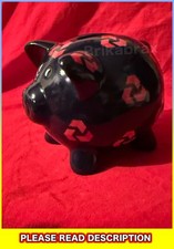 Nat West Bank Blue Piggy Bank Red Logos - Vintage - No Box