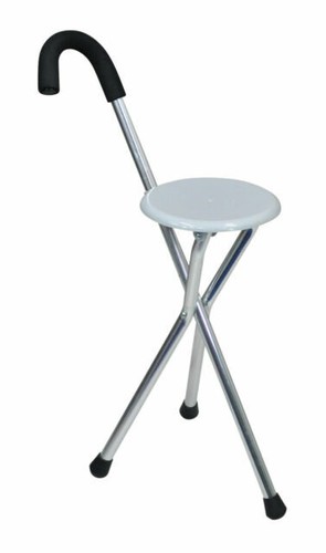 Folding seat cane - cane, walking