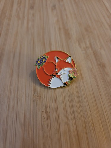Sleeping red fox enamel - fox,