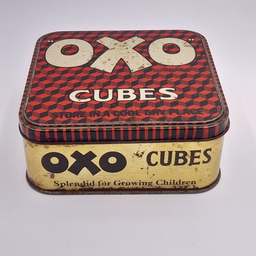 Early vtg oxo cube tin - tin, with
