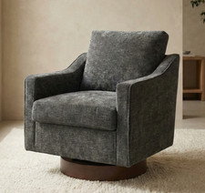 Grey Swivel Armchair Living