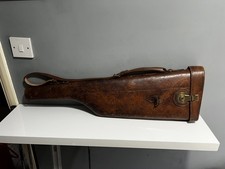 Vintage Leg of Mutton Gun hard case leather brown 79cm x 24cm x 9cm 