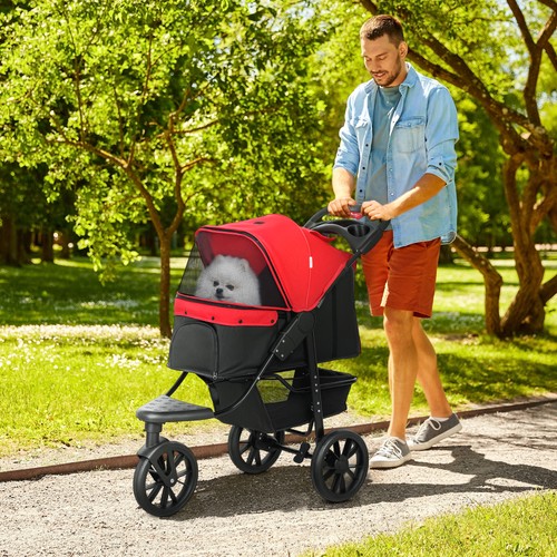 Folding wheel pet stroller - pet,