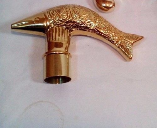 Brass maritime fish head - maritime,